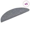 vidaXL Stair Mats Self-adhesive 5 pcs 56x17x3 cm Light Grey Half Round
