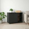 vidaXL Rolling Cabinet Black 100 x 39 x 65.5 cm Solid Pine Wood