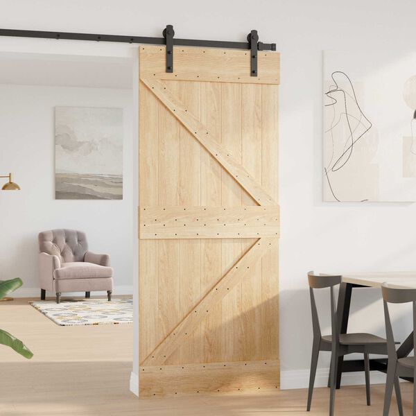 vidaXL Door NARVIK Natural 90 x 210 cm Solid Pine Wood