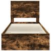 vidaXL Bed Frame with Headboard Smoked Oak 90 x 200 cm Engineered Wood