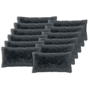 vidaXL Cushion with Pillow HEERLEN 12 pcs Anthracite PV Fleece