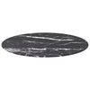 vidaXL Table Top Black ?70x0.8 cm Tempered Glass with Marble Design