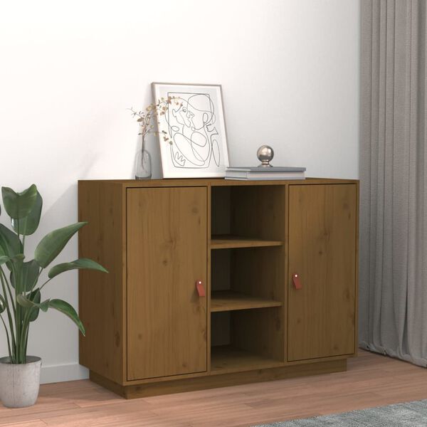 vidaXL Sideboard Honey Brown 100x40x75 cm Solid Wood Pine
