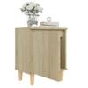 vidaXL Bed Cabinet with Solid Wood Legs Sonoma Oak 40x30x50 cm