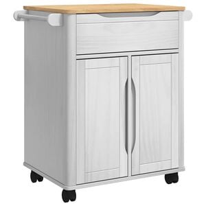 vidaXL Kitchen Trolley FLORO White 72.5 x 45 x 80 cm Solid Pine Wood
