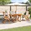 vidaXL 5 Piece Garden Dining Set Solid Wood Acacia and Textilene