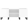 vidaXL Record Cabinet High Gloss White 121x38x48 cm Engineered Wood
