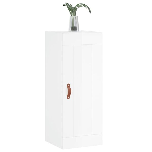 vidaXL Wall Mounted Cabinet High Gloss White 34.5x34x90 cm Engineered Wood