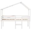 vidaXL High Sleeper Bed without Mattress White 90x190 cm Single Solid Wood Pine