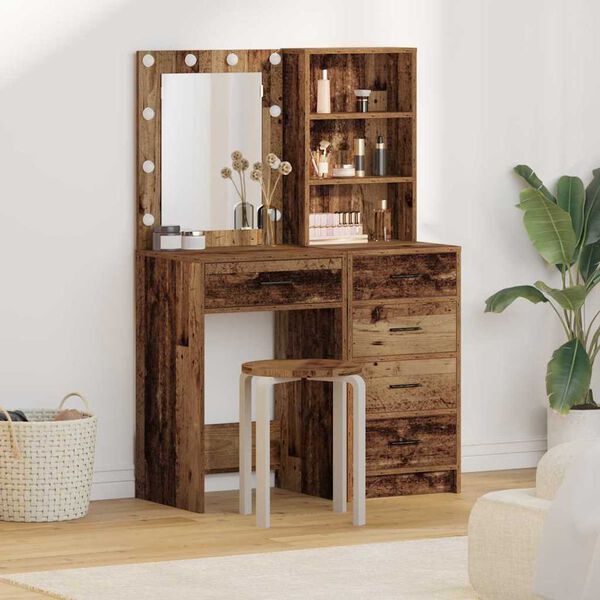 vidaXL Dressing Table 2 pcs Brown 50 x 41 x 135 cm Engineered wood