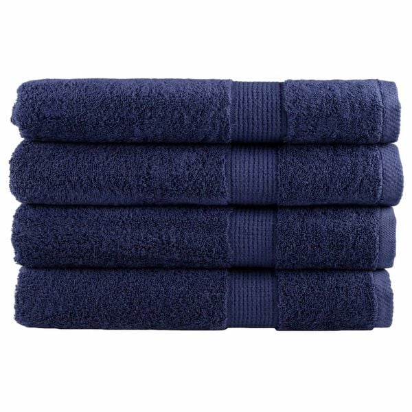 vidaXL Premium Towels "SOLUND" 4 pcs Navy Blue 100x200 cm 600 gsm