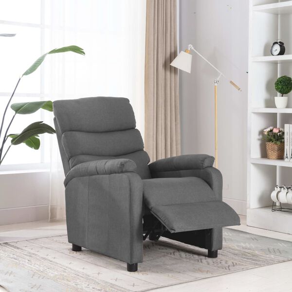 vidaXL Recliner Chair Light Grey Fabric