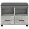 vidaXL Hall Bench with Cushion Concrete Grey 60 x 38 x 46 cm