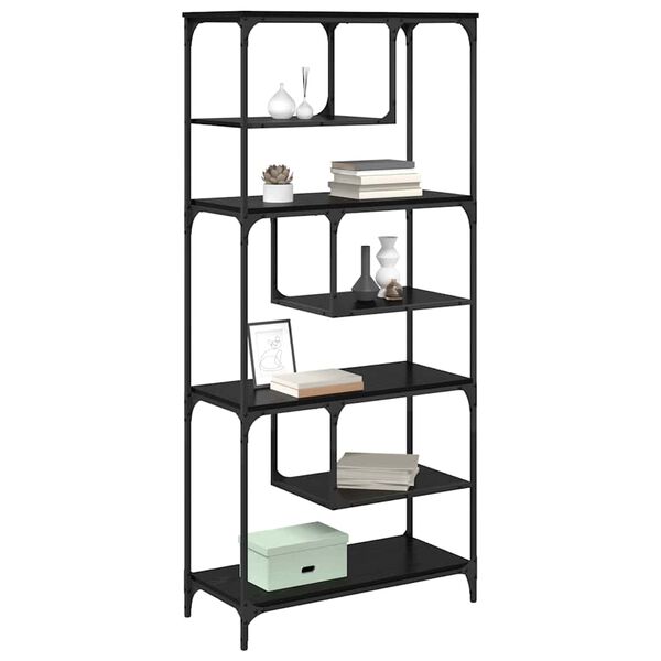 vidaXL Bookcase Black oak Engineered wood