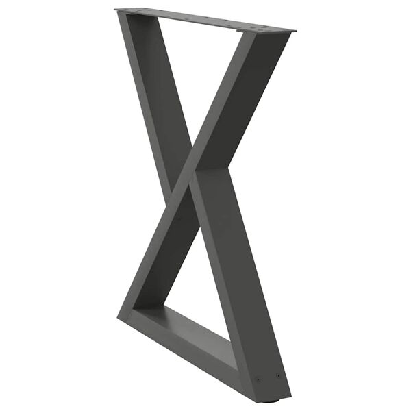 vidaXL Dining Table Legs 2 pcs Anthracite 80x(72-73.3) cm Steel