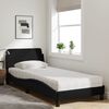 vidaXL Bed with Mattress "Dover" Black Single Fabric