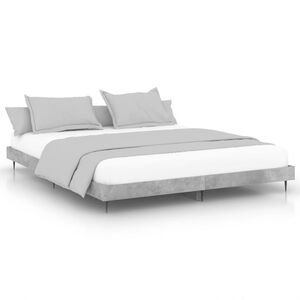 vidaXL Bed Frame without Mattress Concrete Grey 200x200 cm