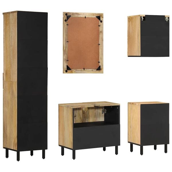 vidaXL 5 Piece Bathroom Furniture Set Solid Wood Mango