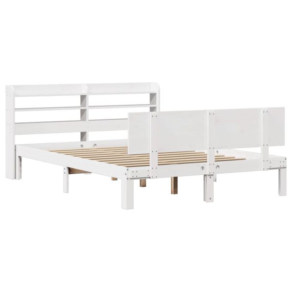 vidaXL Bed Frame with Headboard without Mattress White 135x190 cm Double