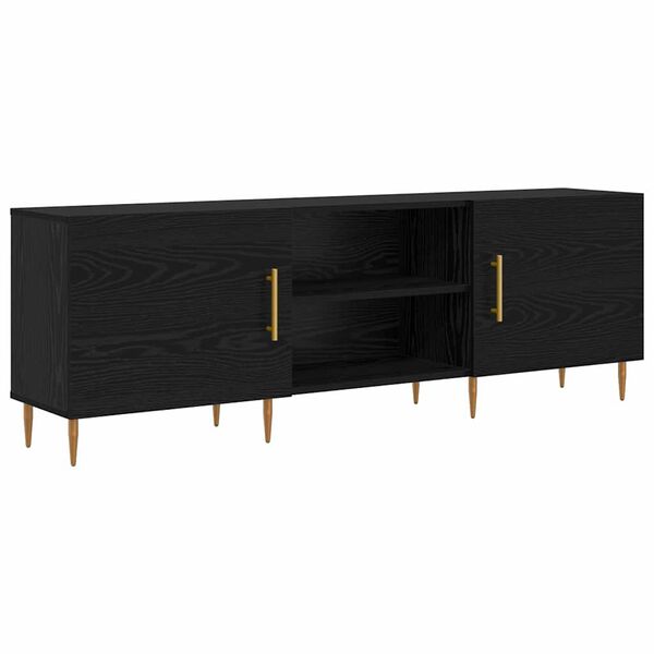 vidaXL TV Cabinet Black oak 150 x 30 x 50 cm Engineered wood