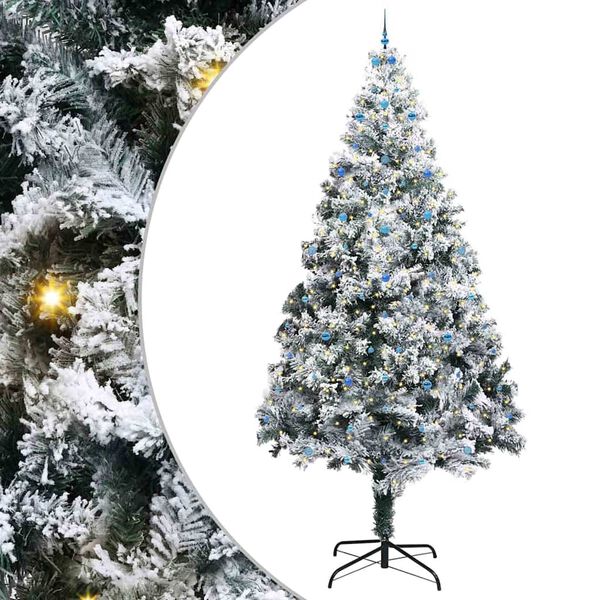 vidaXL Artificial Pre-lit Christmas Tree with Ball Set Green 400 cm