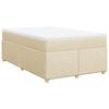 vidaXL Box Spring Bed with Mattress Cream 120x200 cm Fabric
