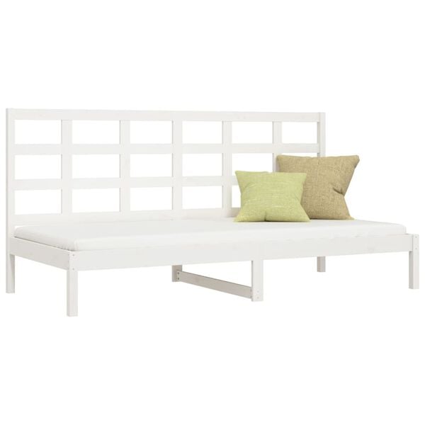 vidaXL Day Bed without Mattress White 90x200 cm Solid Wood Pine