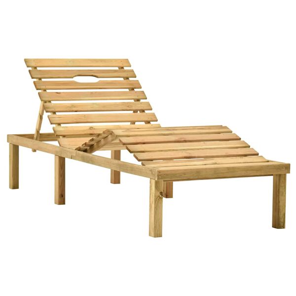 vidaXL Garden Sun Lounger with Table Impregnated Pinewood