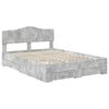 vidaXL Bed Frame Concrete Grey 140 x 190 cm Engineered Wood