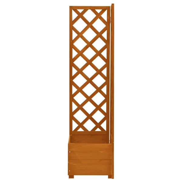 vidaXL Corner Trellis Planter Orange 40x40x150 cm Solid Firwood