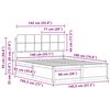 vidaXL Bed Frame with Upholstered Headboard Taupe 140 x 190 cm