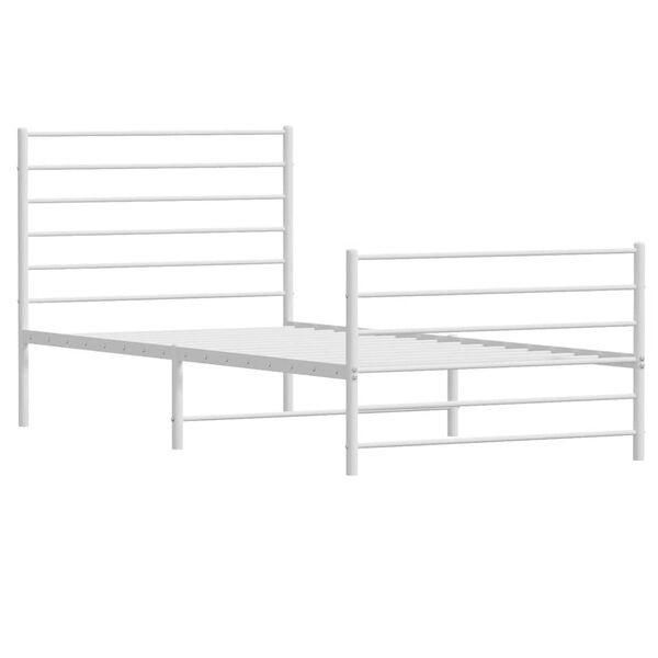 vidaXL Metal Bed Frame without Mattress with Footboard White 80x200cm