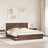 vidaXL Bed Frame with Drawer Brown Oak 200 x 200 cm Engineer Wood