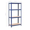 vidaXL Storage Shelves 2 pcs Blue 80x40x160 cm Steel and MDF
