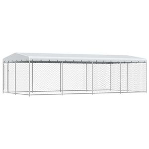 vidaXL Outdoor Dog Kennel with Roof 7.6x3.8x2.3 m