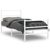 vidaXL Metal Bed Frame without Mattress with Footboard&nbsp;White 90x200cm