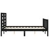 vidaXL Bed Frame without Mattress Black Double Solid Wood Pine