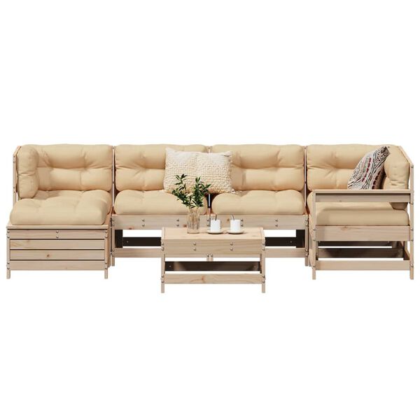 vidaXL 7 Piece Garden Sofa Set Solid Wood Pine