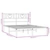 vidaXL Metal Bed Frame without Mattress with Headboard White 140x190cm
