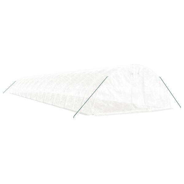 vidaXL Greenhouse with Steel Frame White 120 m&sup2; 24x5x2.3 m