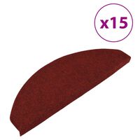 vidaXL Stair Mats Self-adhesive 15 pcs 65x22.5x3.5 cm Red