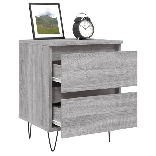 vidaXL Bedside Cabinets 2 pcs Grey Sonoma 40x35x50 cm Engineered Wood