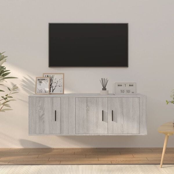 vidaXL 2 Piece TV Cabinet Set Grey Sonoma Engineered Wood