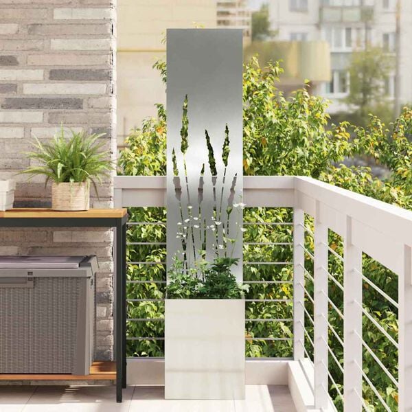 vidaXL Garden Privacy Screen Silver 32 x 150 cm Galvanised steel