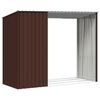vidaXL Garden Firewood Shed Brown 245x98x159 cm Galvanised Steel