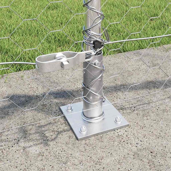 vidaXL Fence Post Silver 10 x 0.5 m (50 mm mesh) Steel
