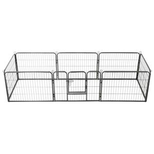 vidaXL Dog Playpen 8 Panels Steel 80x60 cm Black