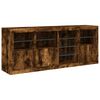 vidaXL Sideboard with LED Lights Smoked Oak 164x37x67 cm