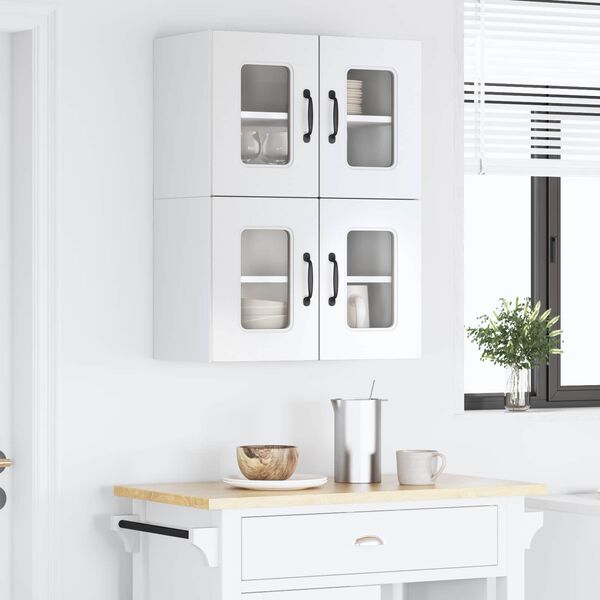 vidaXL Kitchen Cabinet Kalmar 2 pcs High Gloss White 60 x 31 x 40 cm