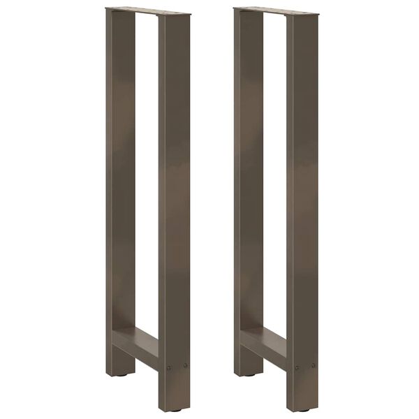vidaXL Bar Table Legs Natural Steel 2 pcs 40x(110-111) cm Steel